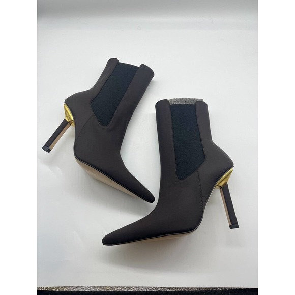 NWT Good American High Kickstand Ankle Chocolate Neoprene Booties Size 6 - Picture 1 of 8